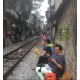 Drink beside railway- Hanoi city tour