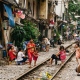 drink beside trail i nHanoi city tour