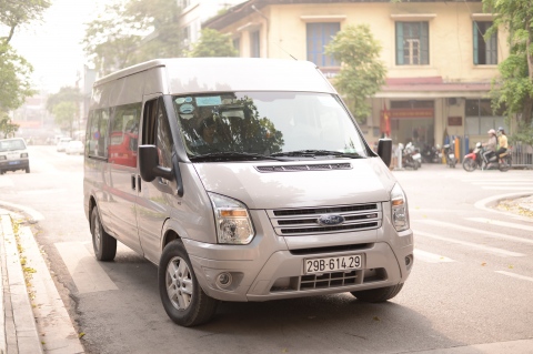 The van transfer in Hanoi city tour